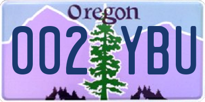 OR license plate 002YBU