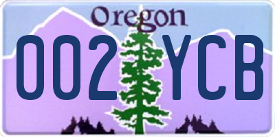 OR license plate 002YCB