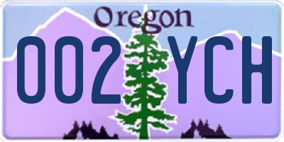OR license plate 002YCH