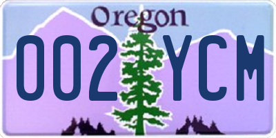 OR license plate 002YCM