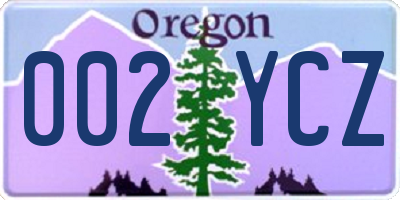 OR license plate 002YCZ