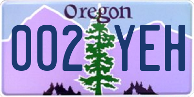OR license plate 002YEH