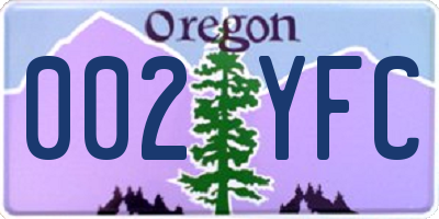 OR license plate 002YFC