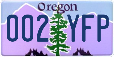 OR license plate 002YFP