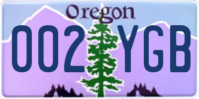OR license plate 002YGB