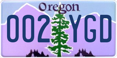 OR license plate 002YGD