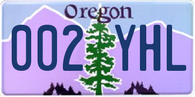 OR license plate 002YHL