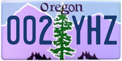 OR license plate 002YHZ