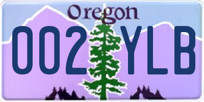 OR license plate 002YLB