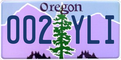 OR license plate 002YLI