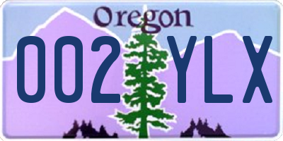 OR license plate 002YLX