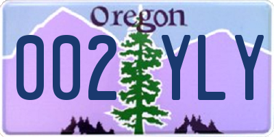 OR license plate 002YLY