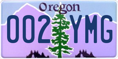 OR license plate 002YMG