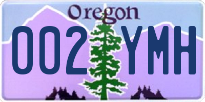OR license plate 002YMH
