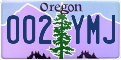OR license plate 002YMJ