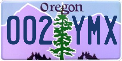 OR license plate 002YMX