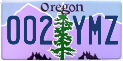 OR license plate 002YMZ
