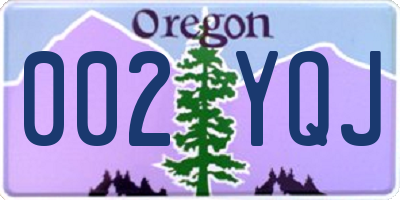 OR license plate 002YQJ