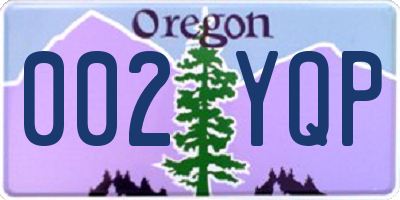 OR license plate 002YQP