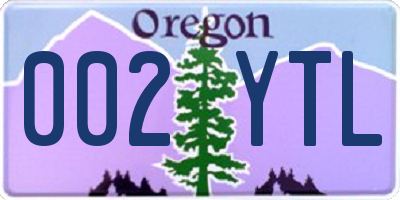 OR license plate 002YTL