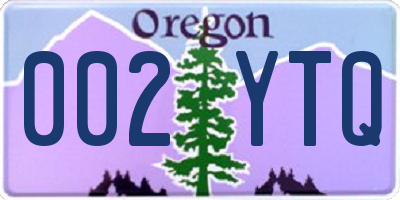 OR license plate 002YTQ