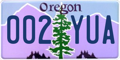 OR license plate 002YUA