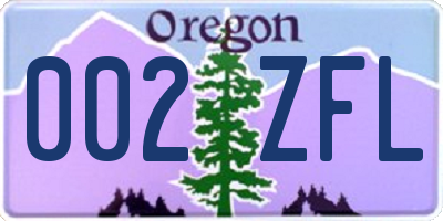OR license plate 002ZFL