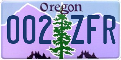 OR license plate 002ZFR
