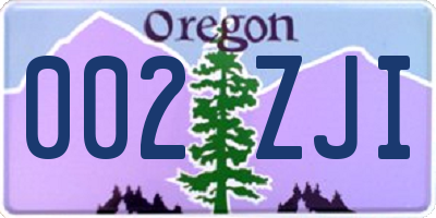 OR license plate 002ZJI