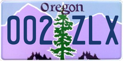 OR license plate 002ZLX