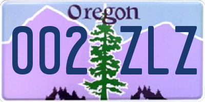 OR license plate 002ZLZ