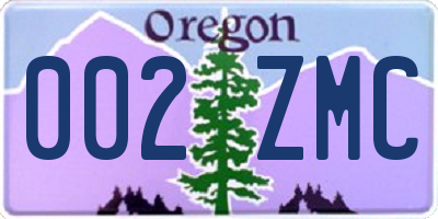 OR license plate 002ZMC