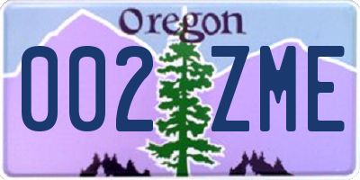 OR license plate 002ZME
