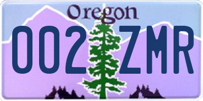 OR license plate 002ZMR