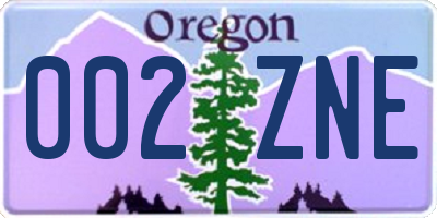 OR license plate 002ZNE