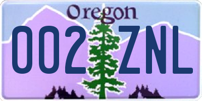 OR license plate 002ZNL