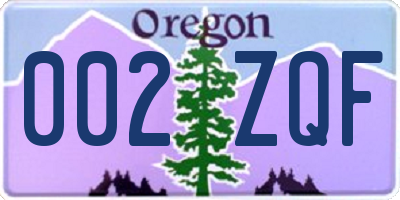OR license plate 002ZQF