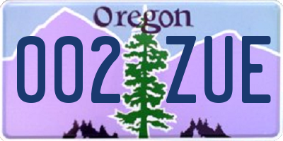 OR license plate 002ZUE