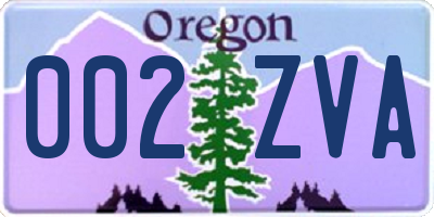 OR license plate 002ZVA