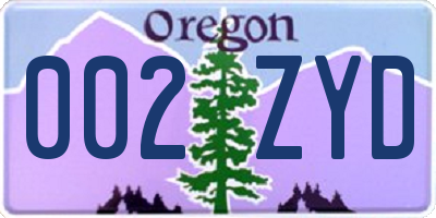 OR license plate 002ZYD