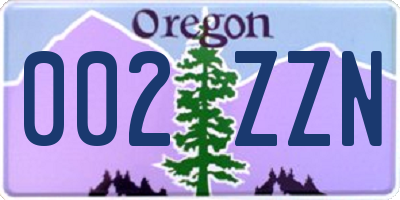 OR license plate 002ZZN