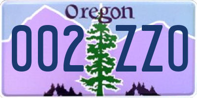 OR license plate 002ZZO