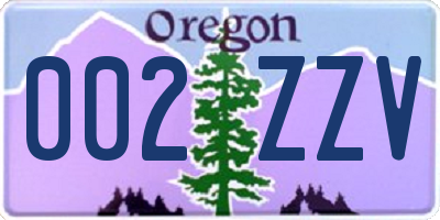 OR license plate 002ZZV