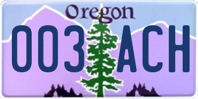 OR license plate 003ACH
