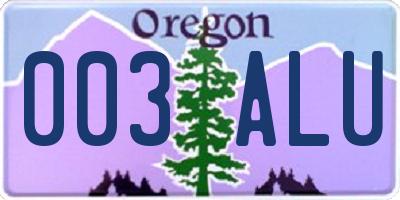 OR license plate 003ALU
