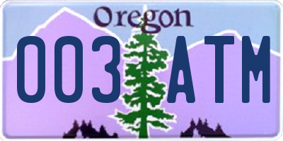 OR license plate 003ATM