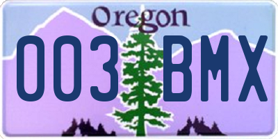OR license plate 003BMX
