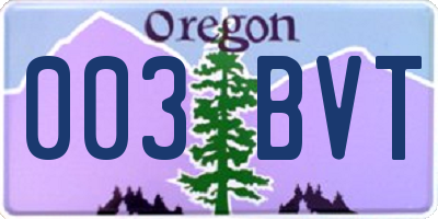 OR license plate 003BVT