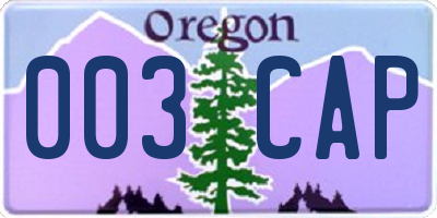 OR license plate 003CAP