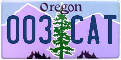 OR license plate 003CAT